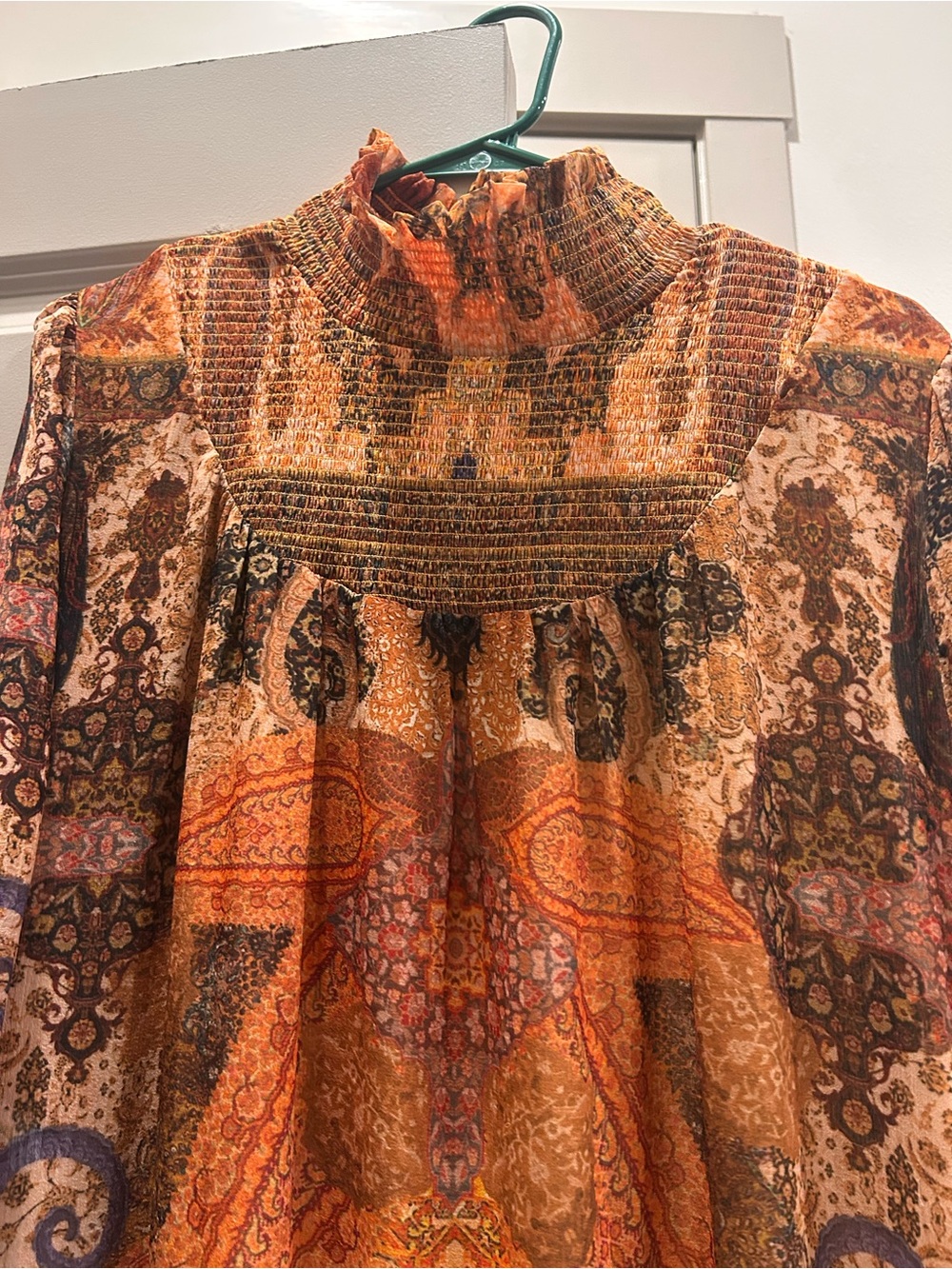 Soft Surroundings Paisley Maxi Dress in Orange and Blue - Picture 2 of 4
